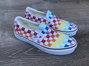 colorful checkered vans