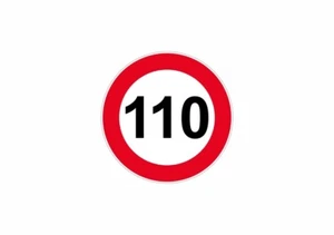 Autocollant sticker signalisation plaque porte panneau limitation vitesse 110 - Imagen 1 de 1