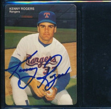 1990 Mother's Cookies Texas Rangers Kenny Rogers #22 signed auto autograph