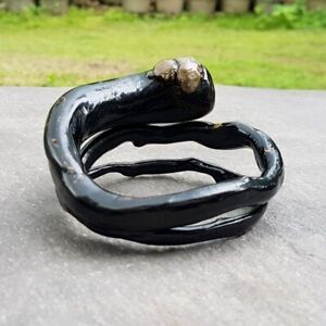 Genuine Indonesia Akar Bahar Black Coral Handmade Bangle Bracelet #46