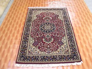 Red Hand Knotted 3x5 Wool Traditional Design Oriental Living room Carpet - Picture 1 of 4