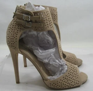 Nuevo tono piel 4.5" Stiletto tacón alto punta abierta correa al tobillo zapatos MUJERES Talla 7.5 - Imagen 1 de 5