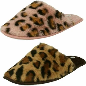 Mujeres sin Cordones Piel Sintética Estampado Leopardo Pantuflas X2114 - Imagen 1 de 14