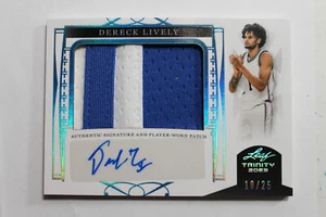 Dereck Lively 2023 Leaf Trinity rare BLUE Rookie Worn Patch Auto PA-DL1 10/25 - Picture 1 of 3