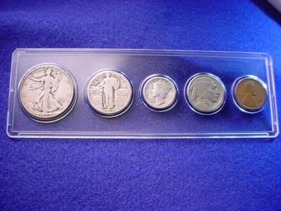 1929 DENVER NICE 5 COIN MINT SET GREAT 90% SILVER coins!    #6 - Image 1 of 4