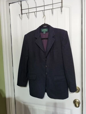 Lauren Ralph Lauren Wool Blazer Jacket Womens 12P Navy Blue Single Breasted - Image 1 of 4