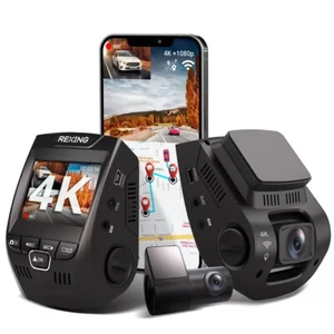 Dash Cam for Car Rexing V1PGW 4K Front and Rear Dual Channel 1080P WiFi Black UK - Picture 1 of 7