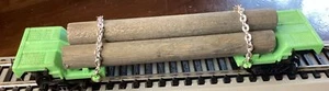 vintage Tyco HO Scale Skeleton Log Car w/ LOGS Freight Train - Picture 1 of 3