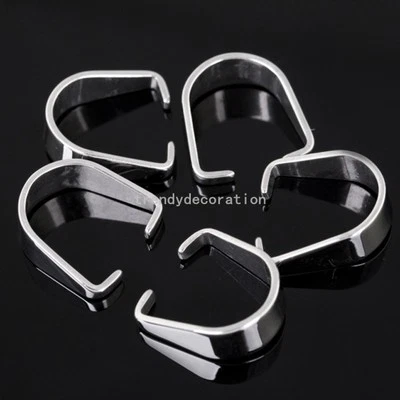 Silver Stainless Steel Pendant Pinch Clip Clasp Bail Connector 9*7mm Wholesale - Image 1 of 2