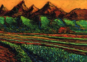 Mountains At Sunset- Limited Edition Print - By F. DeTrolio  - Picture 1 of 7