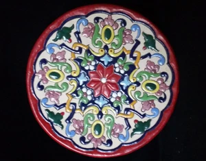 Vintage Ceramica Sevilla Majolika Keramik limitiert handbemalt Wandteller 6 3/4" - Bild 1 von 8