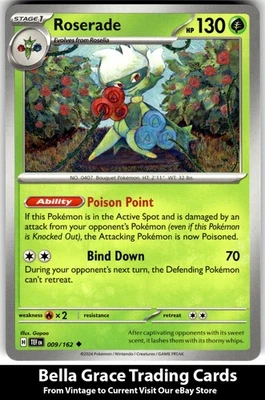 Roserade #009/162 SV05: Temporal Forces Pokemon Uncommon - Image 1 of 2