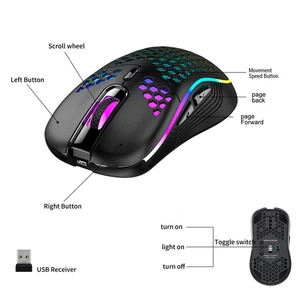 White Wireless Gaming Mouse 2.4GHz With Colourful Light Rechargeable 6D Butt SET - Afbeelding 1 van 12