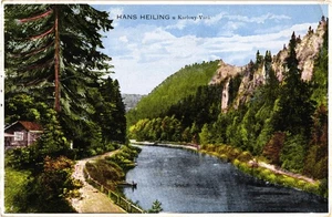 Vintage Hans Heiling Karlsbad Landschaft Postkarte Tschechoslowakei 1930er - Bild 1 von 2