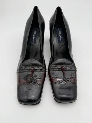 Zapatos de salón Mezlan para mujer de cuero negro con borla y tacón bloque punta cuadrada talla 9,5 Foto 1 de 4