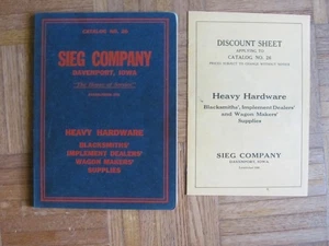 CATÁLOGO ANTIGUO 26 SIEG CO DAVENPORT IOWA HARDWARE PESADO HERREROS Y DESCUENTO - Imagen 1 de 14
