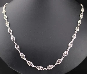 Signierte Milor Italien Sterlingsilber durchbrochene filigrane Schnörkel Kette 24" Halskette - Bild 1 von 5