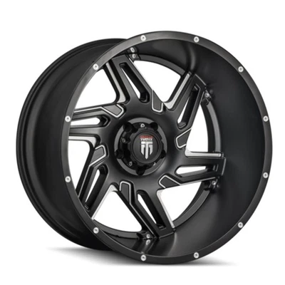 Rueda 24" American Truxx Spurs 24x14 negra fresada 8x6,5 -76 mm para Chevy GMC Ram Foto 1 de 4