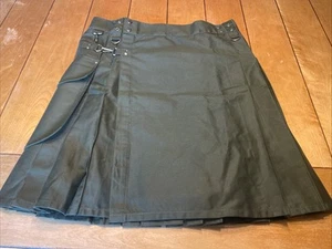 Men's Scottish Utility Kilt Tactical Cargo Pockets Highlander Skirt Sze 36 Olive - Picture 1 of 17