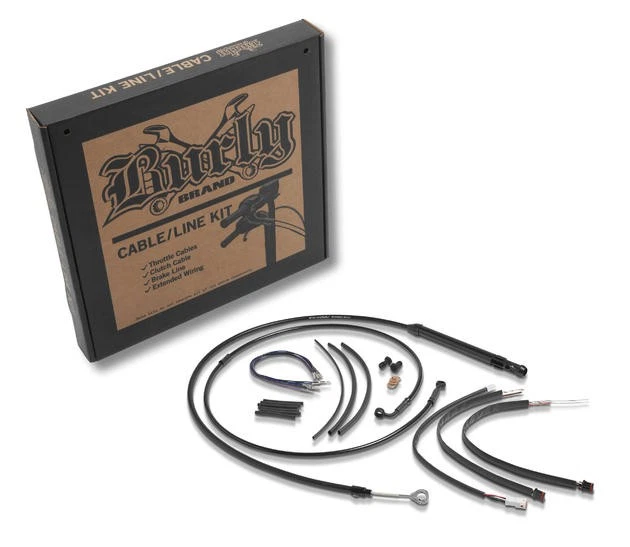 Kit de cable/línea de manillar Burly para barras de excavadora de 13" negras B30-1276 Harley Davidson Foto 1 de 1