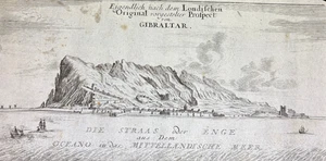 Kilian Georg Christoph, Gibraltar Enge Ocean Mittelandische Meer, um 1740 - Bild 1 von 9