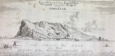 Kilian Georg Christoph, Gibraltar Enge Ocean Mittelandische Meer, um 1740 - Bild 1 von 4