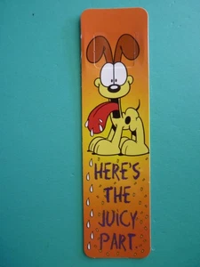 Vintage 90s GARFIELD ODIE Tab Bookmark HERE'S THE JUICY PART Antioch - Picture 1 of 3