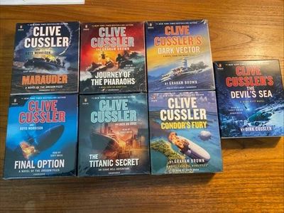 New Lot of 7 Clive Cussler Audiobooks ~ BRAND NEW SEALED Foto 1 de 4