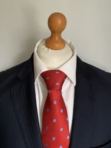 Mens LUXURY HACKETT (LONDON) WOOL SUIT In NAVY HERRINGBONE 42R *V.G.C* - Picture 1 of 7