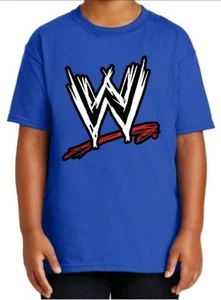 WWE WRESTLING T-SHIRT BOYS NEW BLUE - Picture 1 of 1