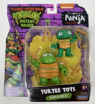2023 Playmates TMNT Mutant Mayhem Turtle Tots Raph & Mikey Figures - Image 1 of 2