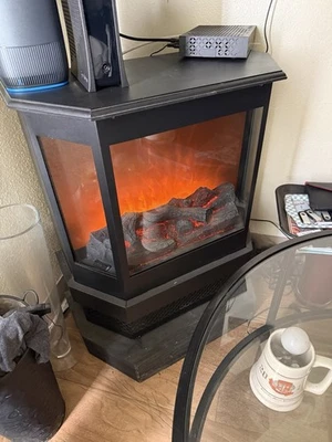 3-Sided Electric Fireplace Heater with Realistic Flame Effect - Image 1 of 2