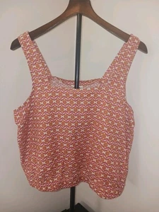 A.N.A Women’s XL Sleeveless Boho Crop Top Relaxed in Brown/Pink (V) - Picture 1 of 6
