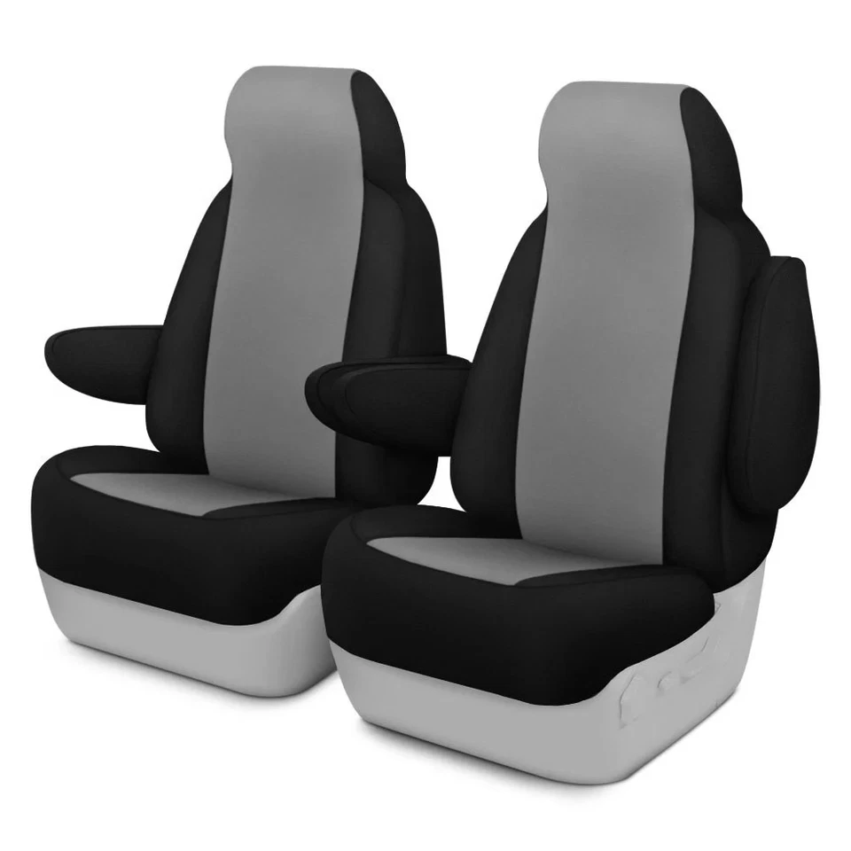 For Saturn Outlook 07-09 Genuine Neoprene™ 1st Row Gray with Black Custom Seat - Imagem 1 de 2