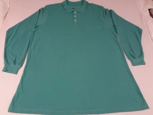 KINGSIZE TEAL BLUE LONG SLEEVE 2XLT 2XL TALL POLO COLLAR SHIRT - H827 - Picture 1 of 5
