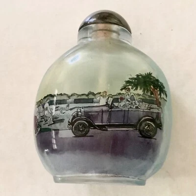 ~Reverse Inside Painted Chinese Export Snuff Bottle - 1928 Ford Automobile - Image 1 of 4