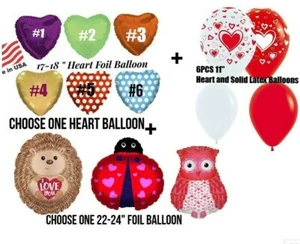8pc Hedgehog Owl Ladybug I Love You Heart Valentines Day Balloon Bouquet Be Mine - Picture 1 of 6