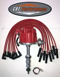 FORD 330 361 FT HEAVY DUTY TRUCK HEI DISTRIBUTOR UPGRADE RED + PLUG WIRES - USA - Picture 1 of 3