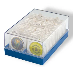 LIGHTHOUSE BOX FOR COINHOLDERS STORES 100 COIN HOLDERS + Sample - Picture 1 of 1