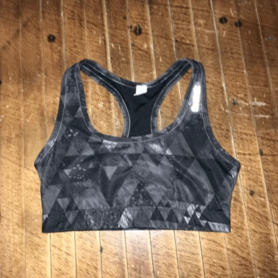 Gray Reebok geometric Athleisure workout yoga sports bra — 第 1/2 张图片