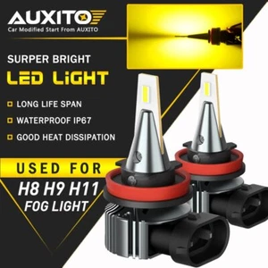 AUXITO H11 H16 LED H8 FogLight Bulb DRL Lamp Super Bright Golden Yellow Amber B - Picture 1 of 9