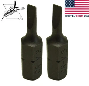 2x SL3 Slotted 25mm Long 1/4" Hex Shank Screwdriver Bits Hardened 1" 3mm Small - Picture 1 of 8