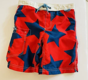Mini Boden Colorful Boys Size3-4Y Nautical Stars Swim Trunks Board Shorts - Picture 1 of 6