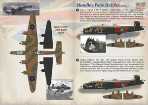Calcomanías impresas escala 72-398 Handley Page Halifax bombardero avión parte 1 escala 1/72 - Imagen 1 de 7