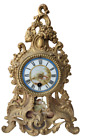 Antique French Statue Clock With 2 Matching Sevres Country Scene Porcelains-1885