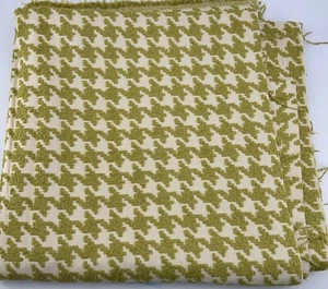 Houndstooth Upholstery Fabric Neutral Olive Green Cream George Oliver 60x56" - Picture 1 of 3