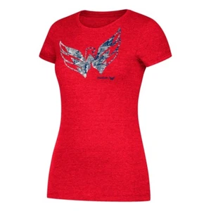 Camiseta para mujer Washington Capitals Reebok ""Bajo congelación"" con logotipo rojo triple mezcla - Imagen 1 de 1