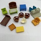 13 Pc Vintage Fisher Price Little People Furniture Lot Chair Table Desk