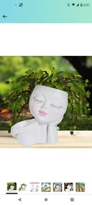 Novelty Plant Girl Face Pots Funny Lady Head Vase with Drainage Hole for Planter - Picture 1 of 1
