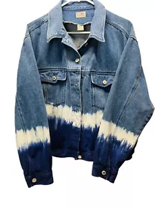 Womens Stefano International Dye Dip Ombré Jean Denim Jacket VTG Size 18/20 - Picture 1 of 11